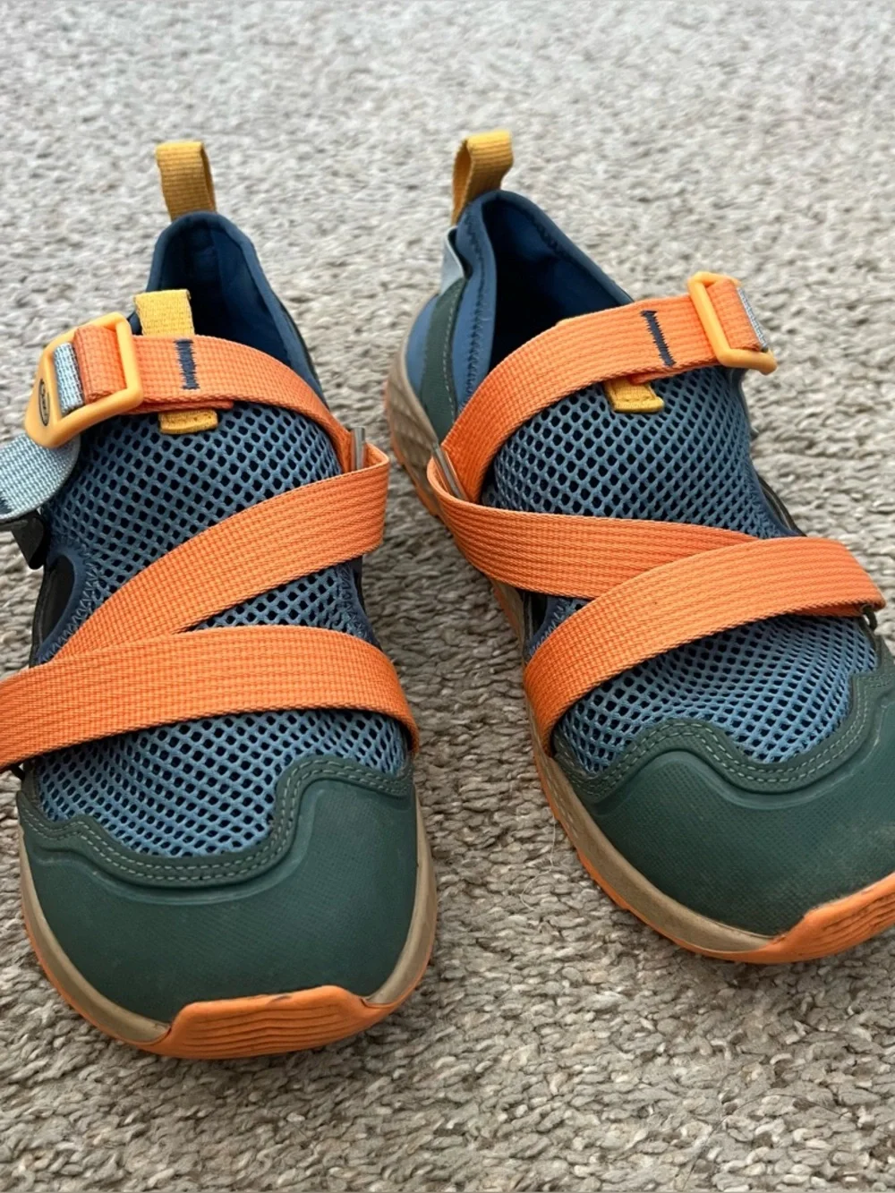 Chaco Kids Mesh Sandals in Blue, Orange & Green Size 5 Youth Unisex